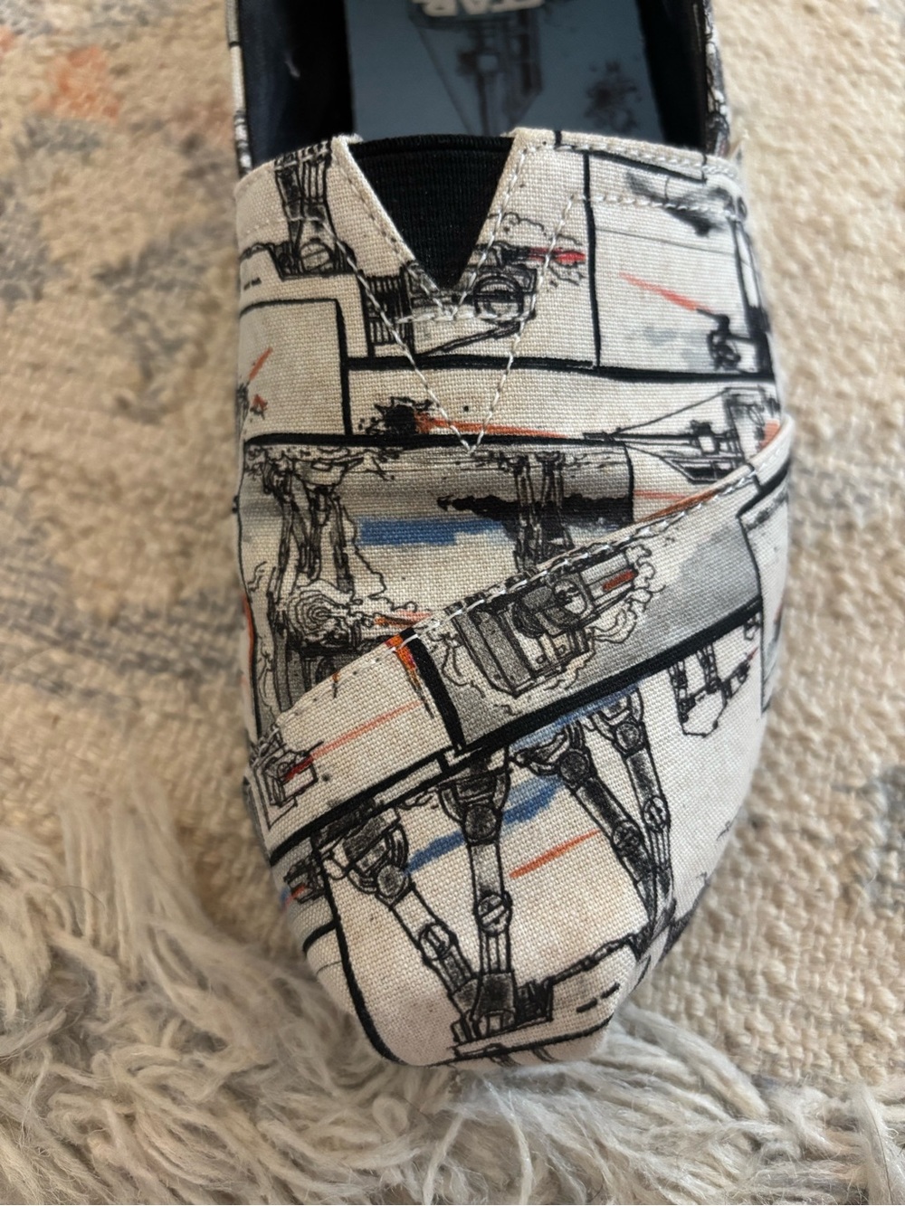 Star Wars AT-AT Toms Alpargata Canvas Shoes - White with Black Print - Picture 2 of 9